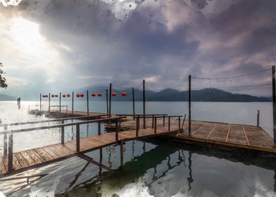 Sunrise at Sun Moon Lake