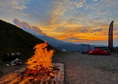 Camping in the mountains