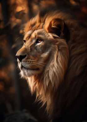 Wild Lion Roaming Free