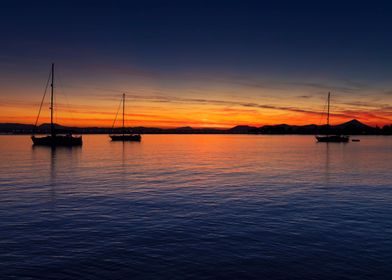 Sunset, sea, Greek island