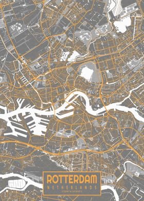 Rotterdam City Map Bauhaus