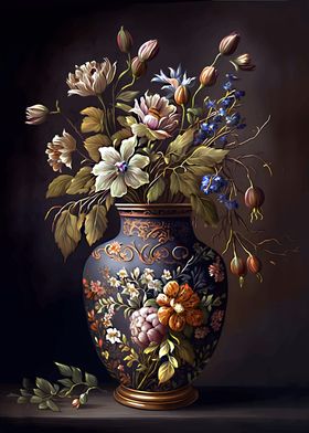Vase of flowers painting
