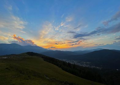 Sunset in the mountains