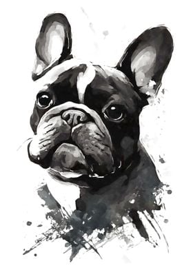 French Bulldog Black Ink