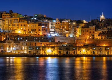 Valletta Skyline By Night