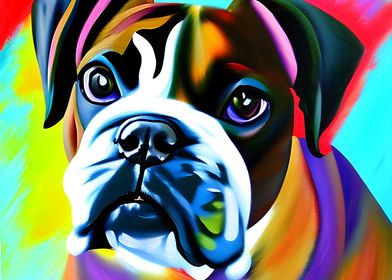 Abstract Boxer colorful