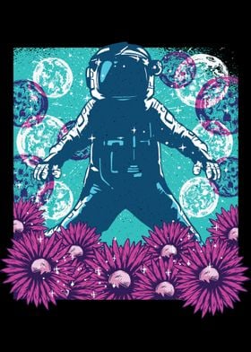 Astronaut Flowers  Moon 