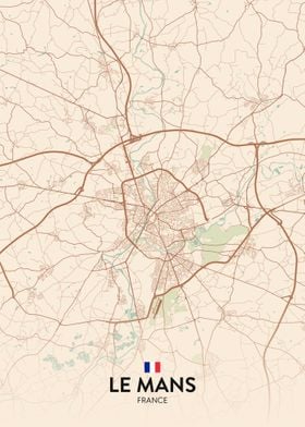 Poster Road and administrative map of France 