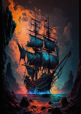 Pirate ships landscape