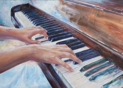 Oil Painting Piano