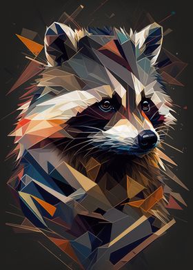 Abstract Geometric Raccoon