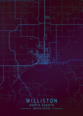 Williston USA City Map