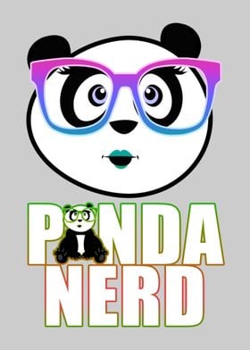 Panda Nerd Girl Rainbow