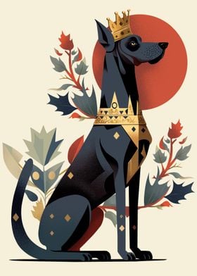 Royal dog illustration