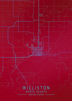 Williston USA City Map