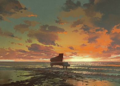 Oil Painting Piano