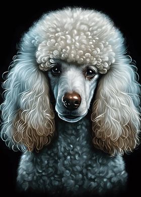 poodle portrait painting