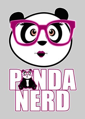 Panda Nerd Girl Purple