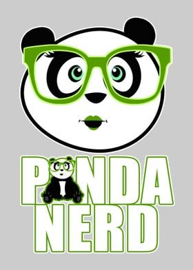 Panda Nerd Girl Green