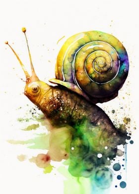 Snail Art Watercolor