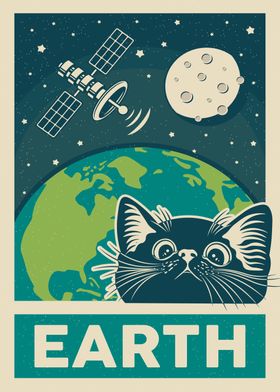 Retro Cat and Earth