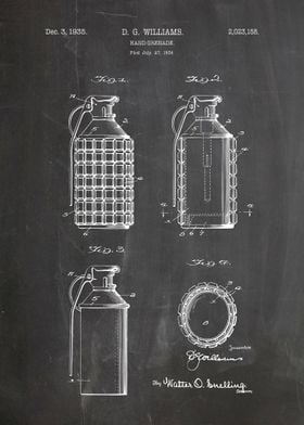 Hand grenade patent 1935