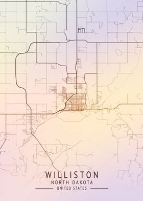 Williston USA City Map