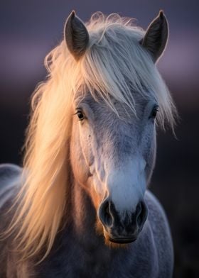 Horse with blond Hair