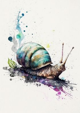 Snail Art Watercolor