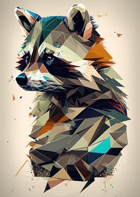 Abstract Geometric Raccoon