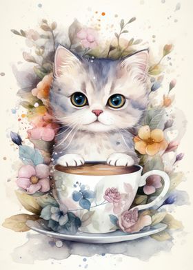 Adorable Coffee Kitten