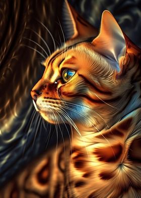 Abstract Bengal Cat 