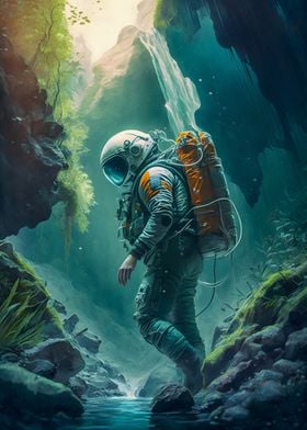 Astronaut lost in cave