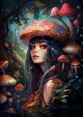 Anime Mushroom Girl