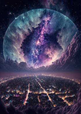 City Milky Way Sky Bubble