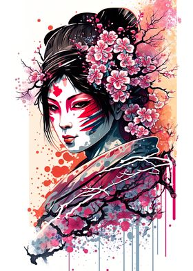 Japanese Geisha Painting