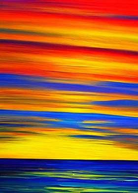 Abstract sunset over ocean