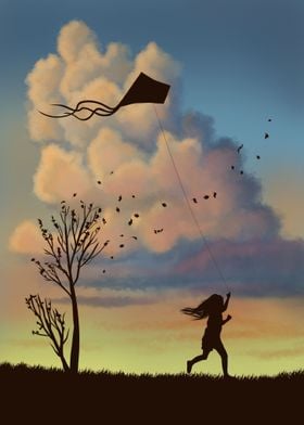 Girl with a kite