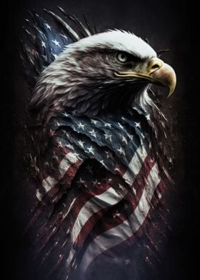American eagle on USA flag