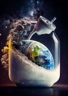 Planet earth in plastic