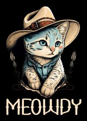 Meowdy Cat Cowboy Kitten