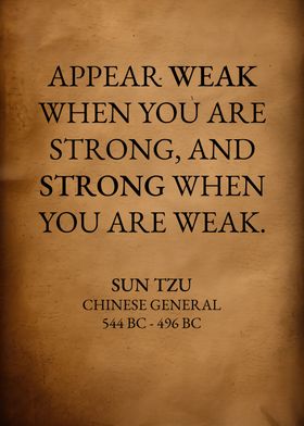 Appear Weak When Strong