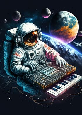 Astronaut Play Piano