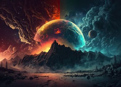 Fantasy colorful landscape