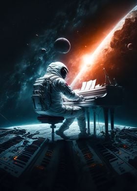 Astronaut Play Piano