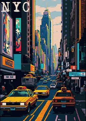 New York City Pixel Art