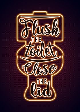 Funny Bathroom Neon Poster