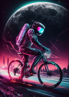 Astronaut Cycling Space