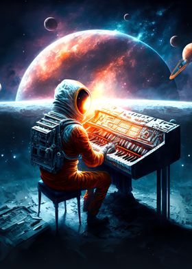 Astronaut Play Piano