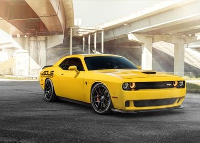 Yellow Dodge Challenger